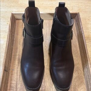 Blondo Chocolate Leather Ankle Booties